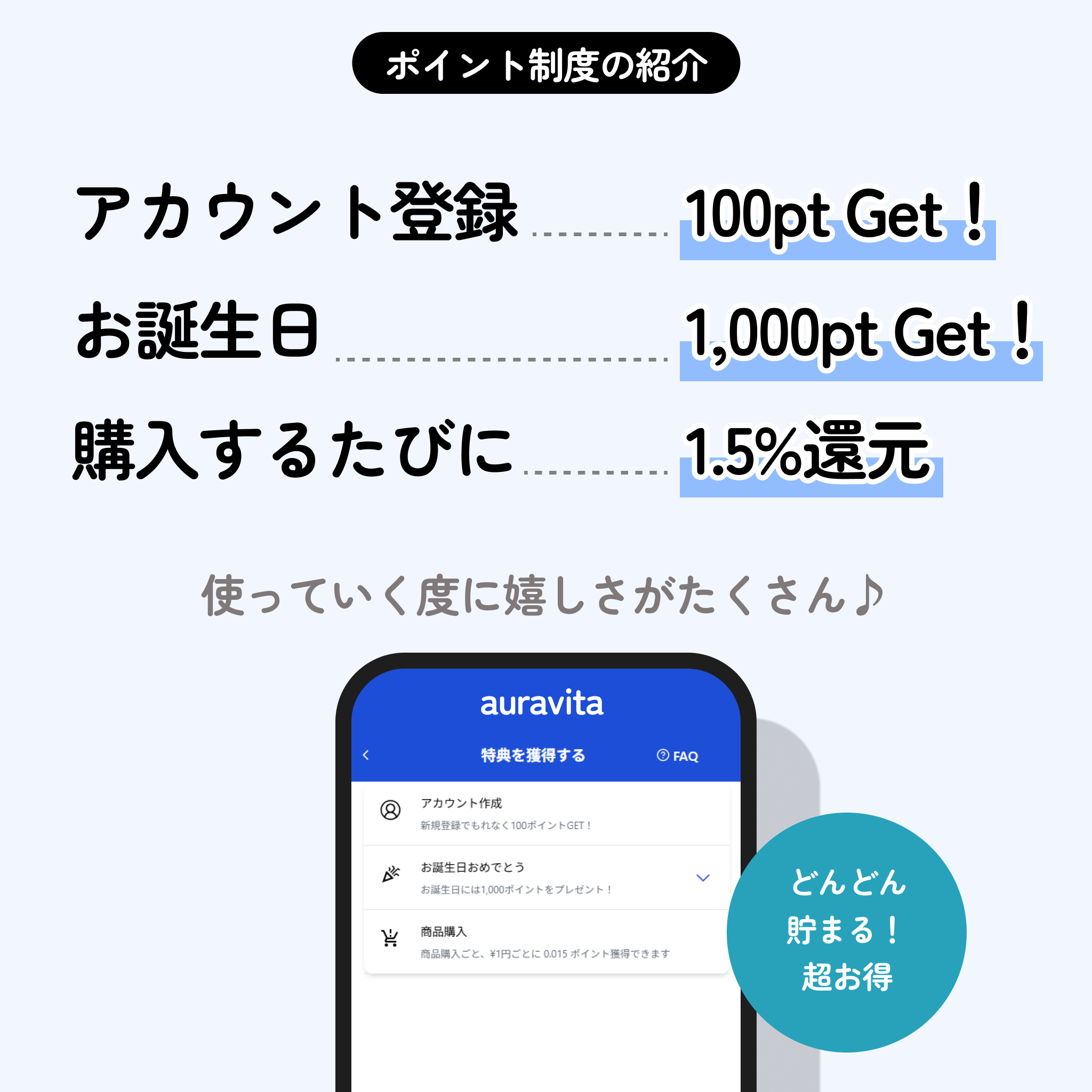 【12/25まで】auravitaポイント超お得祭り！最大40％オフ！！